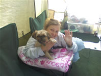 Annie and Cappi waving
