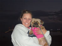 Annie and Cappi at night