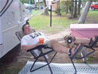 Nathan and Cappi relaxing